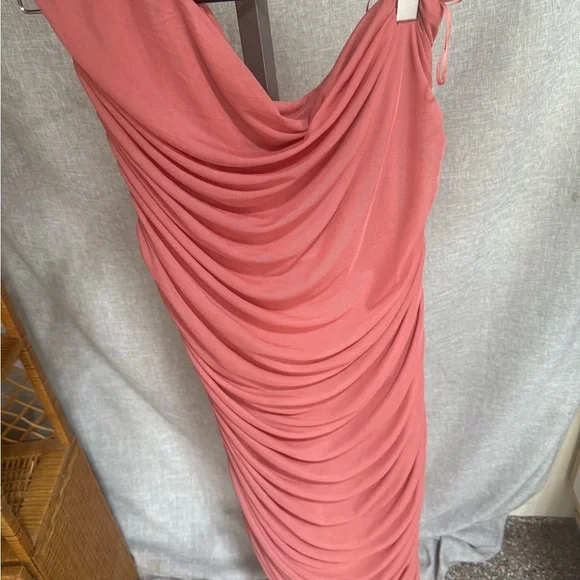 Express One Shoulder Pink Dress - Picture 2 of 3